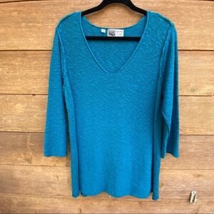 Habitat Teal V-neck Tunic Sweater